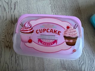 2 Porta torte/Cupcake Rosa e Azzurro