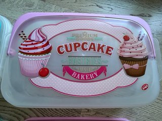 2 Porta torte/Cupcake Rosa e Azzurro