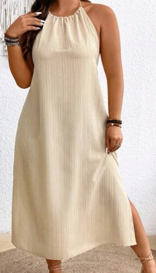 Vestido Maxi Blanco Estilo Ibicenco Talla 38