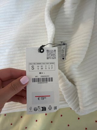 Falda larga de punto blanca Talla S