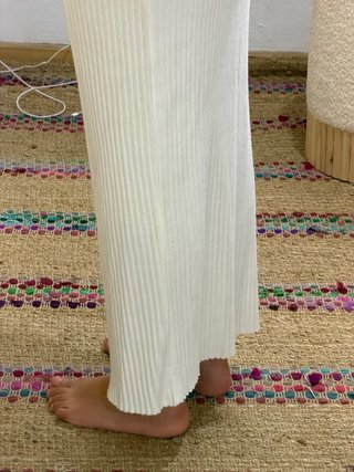 Falda larga de punto blanca Talla S