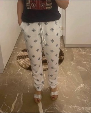 Pantalón blanco estampado talla única