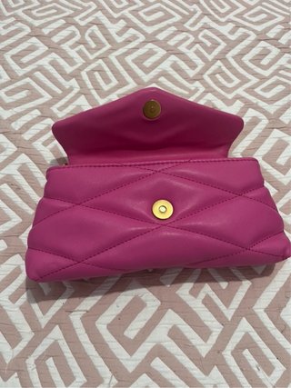 Bolso MANGO rosa acolchado cadena