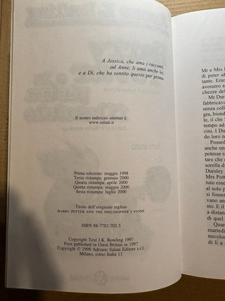 Harry Potter e la Pietra Filosofale - Libro