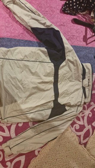 Chaqueta Columbia Beige y Azul