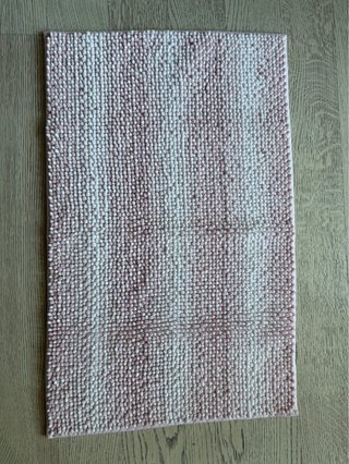 Tappeto Bagno Rosa/Bianco 80x50cm