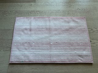 Tappeto Bagno Rosa/Bianco 80x50cm