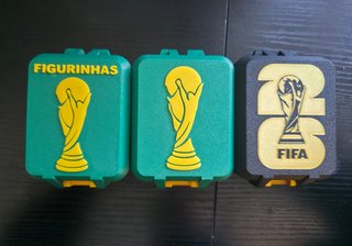 Caja almacenamiento cromos fútbol mundial copa