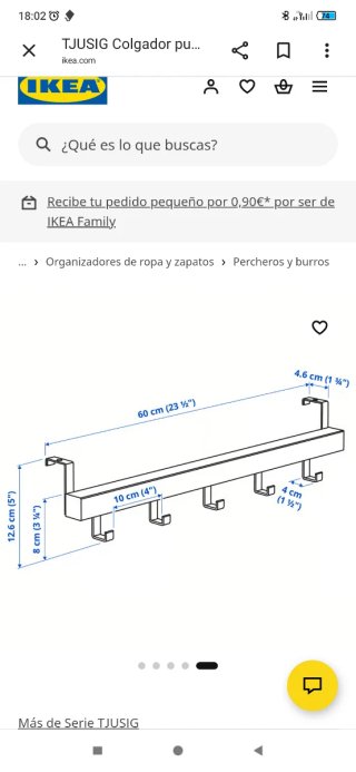 Perchero Madera y Metal Negro Ikea
