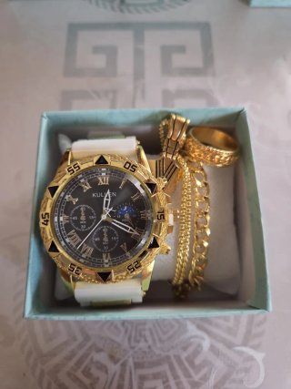 Reloj KULEN Dorado y Blanco con Accesorios