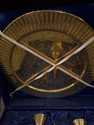 Juego de té árabe dorado
