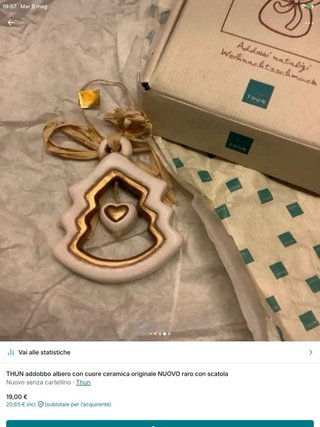 THUN addobbo albero cuore ceramica