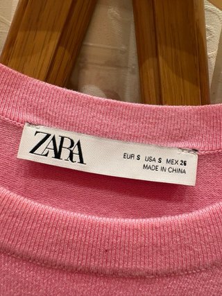 Jersey Zara Rosa Manga Corta