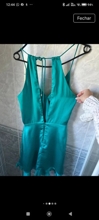 Vestido Morgan Cetim Verde Água