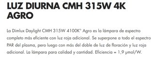 BOMBILLA 315W CMH 3K AGRO DIMLUX EN PROMOCION