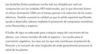 BOMBILLA 315W CMH 3K AGRO DIMLUX EN PROMOCION