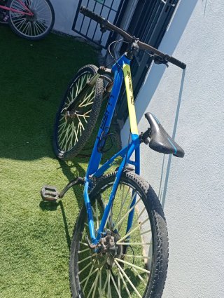 Bicicleta de Montaña Azul y Amarilla