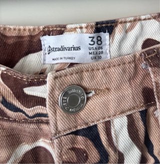 Pantaloni donna fantasia marrone beige