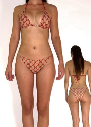 Bikini Gucci Rojo y Beige