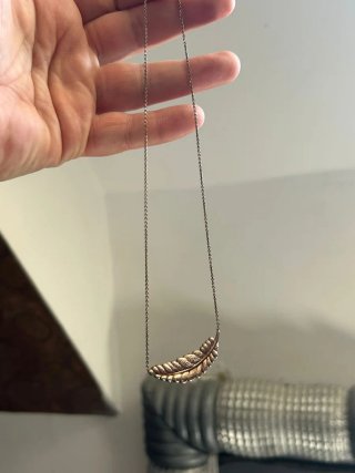 Collar de pluma curvada de plata 925