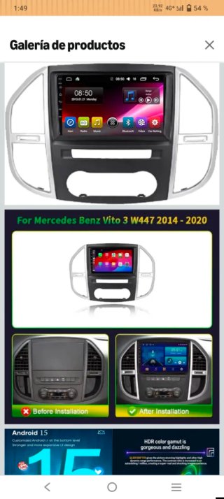 Radio Coche Android Mercedes Vito W447