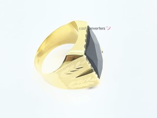 anillo oro 18k con piedra con onix