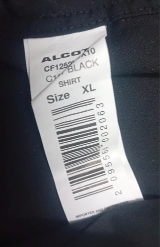 Camicia Alcott Uomo Cotone Nera Taglia XL Nuovo