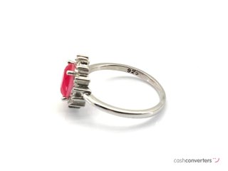 sortija plata 925mm con piedra con circonita