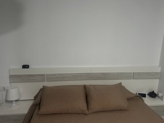 Cabecero Cama 150 Gris y Blanco