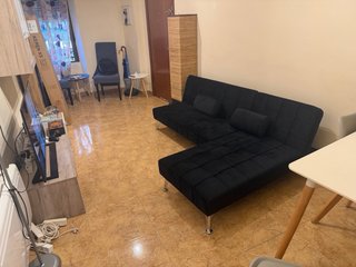 Sofá Cama Chaise Longue Negro 198cm