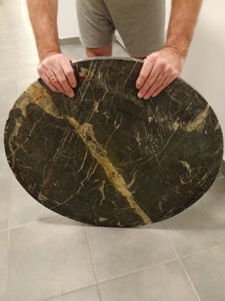 Tablero redondo mármol negro