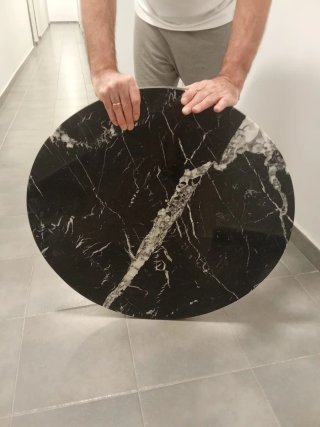 Tablero redondo mármol negro
