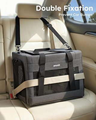 PECUTE transportín gatos hasta 5kg robusto gris
