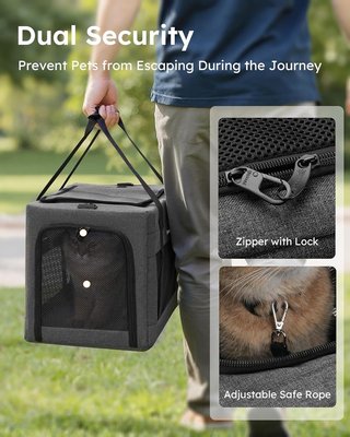 PECUTE transportín gatos hasta 5kg robusto gris