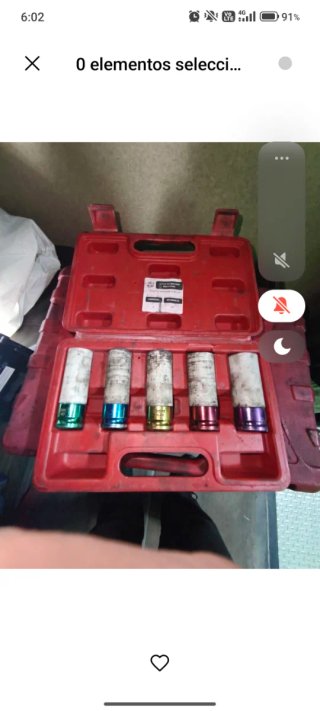 Juego de llaves de vaso 5 piezas con goma