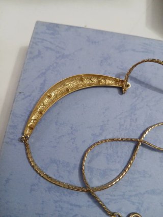 Collana vintage con strass dorata