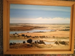 Cuadro paisaje madera