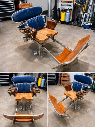 Silla de combate única de madera y  acero inoxi