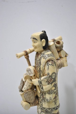 Antigua figura oriental Okimono Japonés