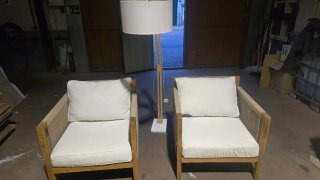2 Sillones Terraza + Lámpara Madera