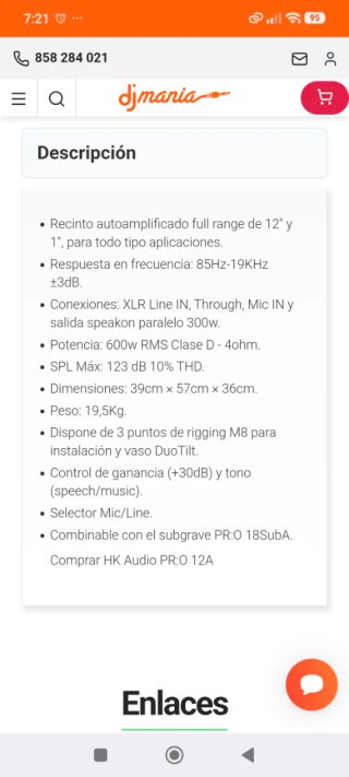 Altavoz HK Audio PR:O 12A activo