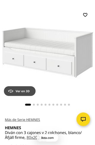 Diván HEMNES IKEA 3 cajones + 2 colchones