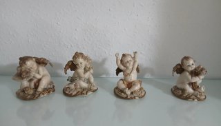 4 Angelitos Resina Sentados