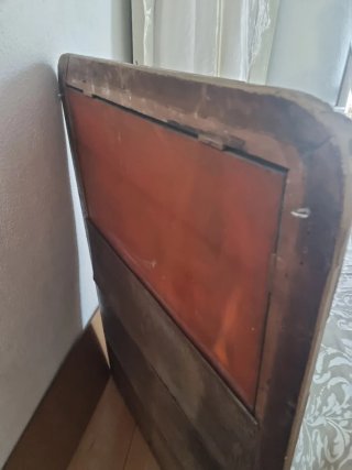 Espejo antiguo dorado madera y cristal
