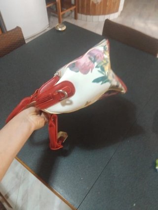 Borsa donna con fiori rossi e bianchi
