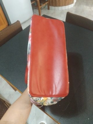 Borsa donna con fiori rossi e bianchi