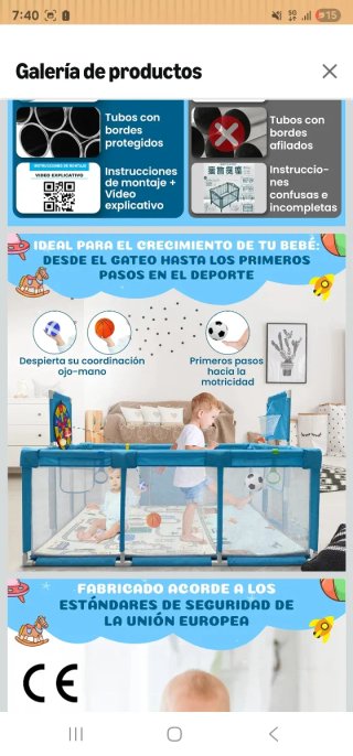 Parque Infantil BabyJoy 120x180