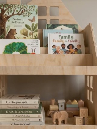 Scaffale libreria per bambini Montessori in legno nuovo