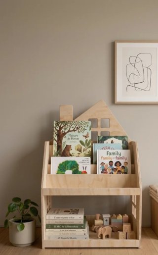 Scaffalatura Libreria Bambini Montessori in Legno