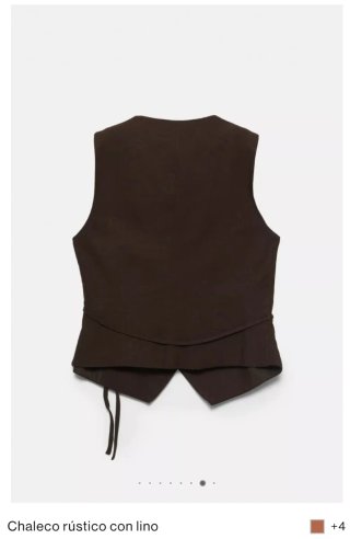 Chaleco rústico lazada lateral marrón XL